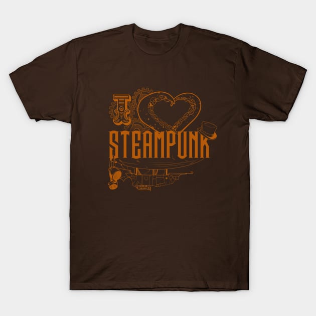 I ❤️ STEAMPUNK! T-Shirt by Notorious Steampunk